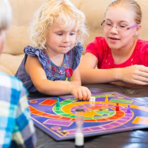 a family playing a board game