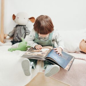 a child reading a book